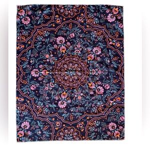 Floral polyester tapestry pink blue & orange 29” x 36.5”